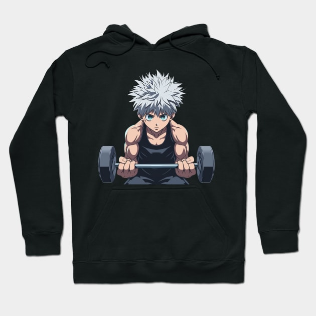 killua at gym Hoodie by enzo studios